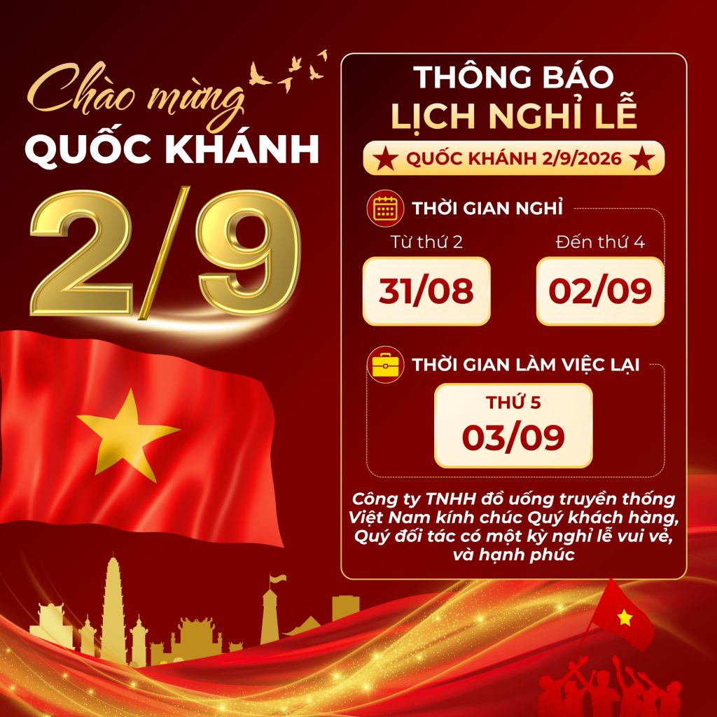 Thông báo lịch nghỉ lễ Quốc Khánh 2/9/2026